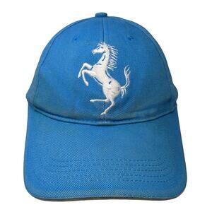 Ferrari Slideback Hat Embroidered Big Horse Logo Blue Adjustable OSFA